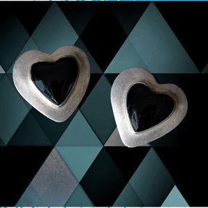 Silver heart earrings